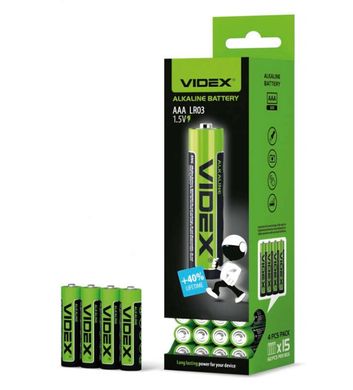 Батарейки Videx Alkaline LR03, AAA (4/60/720)