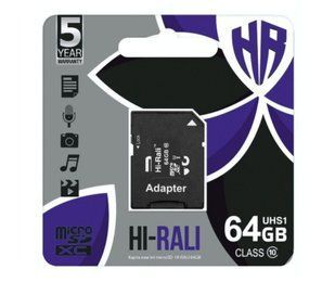 Карта пам'яті 64GB Hi-Rali microSD Class 10 UHS-1 (16973)