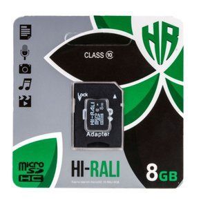 Карта пам'яті 8GB Hi-Rali microSD Class 10 ( з адаптером) UHS-1 (25148)