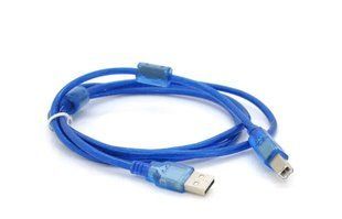 Кабель для принтера USB 2.0 AM/BM, 2ferite 3m Прозорий ( 02548 )