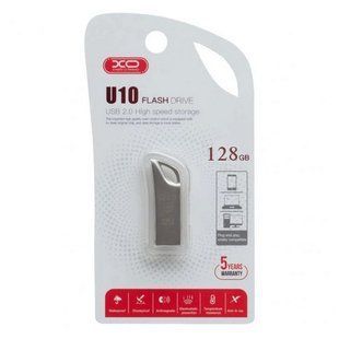 Накопичувач 128GB XO U10 USB2.0 metal (сірий)