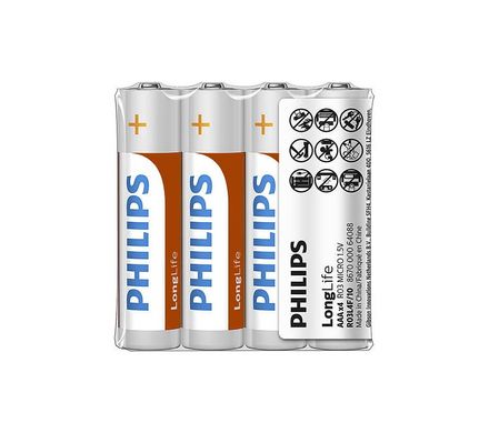 Батарейки Philips LongLife R03, AAA (4/40)