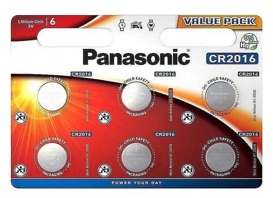Батарейки літієві Panasonic CR 2016 BL6