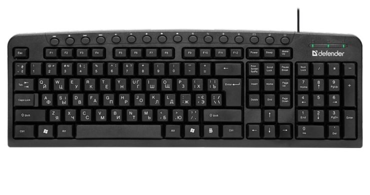 Клавіатура комп'ютерна Defender HB-470 USB (UKR) black