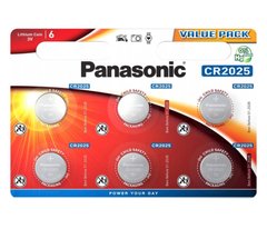 Батарейки літієві Panasonic CR 2025 BL6