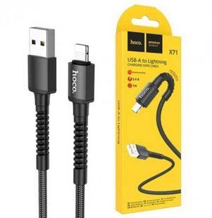 Кабель Lightning HOCO X71 Especial charging, 2.4A, 1m. black