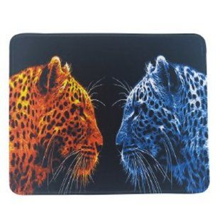Килимок для миші 210x250mm. Леопарди Red&Blue з боковою прошивкою (16524)