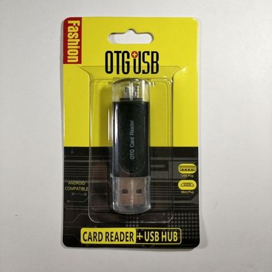 Кардридер 2 в 1 microSD/SD для microUSB/USB black