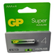 Батарейки GP 24A-SB4 Super Alkaline LR03, ААA (4/40/320) BL 10000158 фото 2