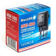Блок живлення MastAK MW-500 (3/4,5/6/7,5/9/12V, 500 mAh)