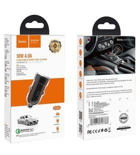 АЗП HOCO Z32A Super Fast Charger (1xUSB, 4A, QC3.0, 18W) black