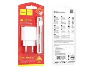 МЗП комплект HOCO C98A з кабелем microUSB, Cable Proton (1xUSB, QC3.0, 3A, 18W) white