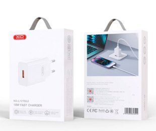 МЗП XO L127 (1xUSB, 3A, 18W, QC3.0) White