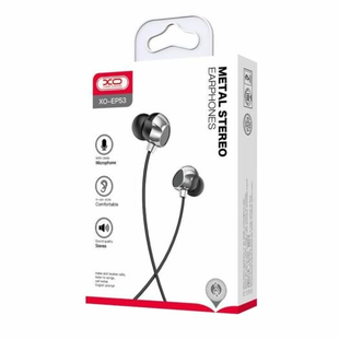 Гарнітура з мікрофоном вакуумна XO EP53 Wired in-ear earphones, black