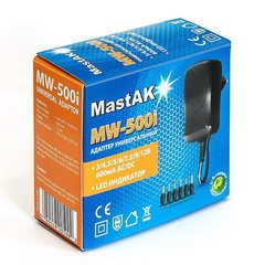 Блок живлення MastAK MW-500i (3/4,5/6/7,5/9/12V - 600 mAh)