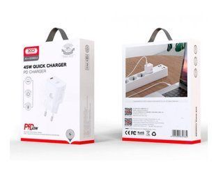 МЗП XO CE09 Single (1xType-C, 3A, 45W, PD&QC 3.0) white