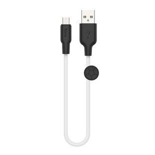 Кабель microUSB HOCO X21 Plus Colorful Silicone, 0.25m. black-white