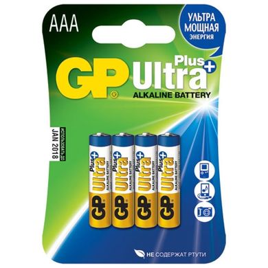 Батарейки GP 24AUP-U4 Ultra alkaline PLUS, LR03, AAA,блистер 4/40/