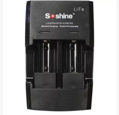 Зарядний пристрій Soshine S5 (Fe), LiFePO4, USB Type-C, LED, 2 канали, box, black