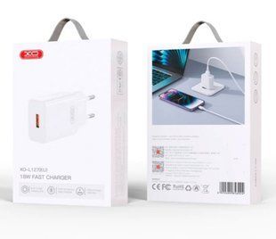 МЗП комплект XO L127 з кабелем Type-C (1xUSB, 3A, 18W, QC3.0) white