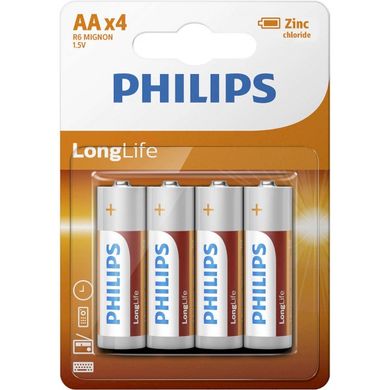Батарейки Philips LongLife R6, AA (4/48) BL