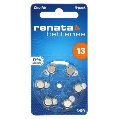 Батарейки повітряно-цинкові Renata ZA 13 / 6 BL (AG 5/PR48)