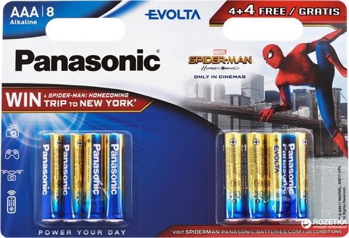 Батарейки Panasonic Alkaline Evolta LR03, AAA (8/48) BL