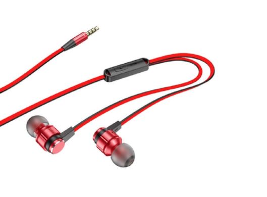 Гарнітура з мікрофоном вакуумна HOCO M85 Platinum sound universal, red
