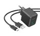 МЗП комплект HOCO CS12A з кабелем microUSB, Ocean (1xUSB, QC 3.0, 3A, 18W) black 10010770 фото 2