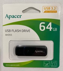 Накопичувач Apacer AH355 64GB USB 3.2 Black (AP64GAH355B-1)
