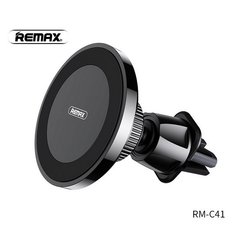 Автотримач with Wireless Charger Remax RM-C41 Air, 10W, black