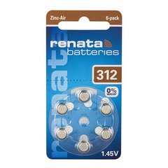 Батарейки повітряно-цинкові Renata ZA 312 / 6 BL