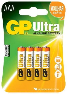 Батарейки GP 24AU-U4 Ultra alkaline LR03, ААA (4/40/320) BL