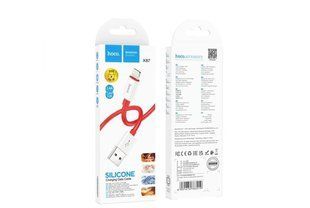 Кабель Lightning HOCO X87 Magic silicone charging, 2.4A, 1m., red