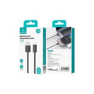 Кабель Lightning Usams US-SJ689, 2.4A, 1m., black