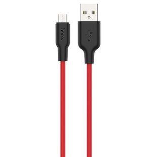 Кабель microUSB HOCO X21 Plus Silicone, 2.4A, 2m. Black-Red