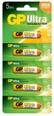 Батарейки GP 24AU-U5 Ultra alkaline LR03, ААA, 5шт мультикарта 5/60