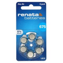 Батарейки повітряно-цинкові Renata ZA 675 / 6 BL (AG 13)