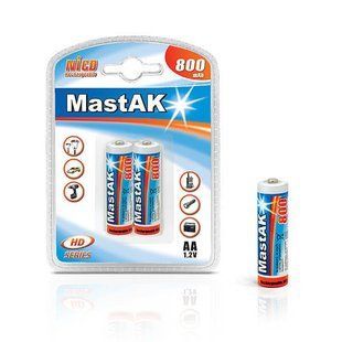 Акумулятор MastAK R 06/2bl 800mAh Ni-CD
