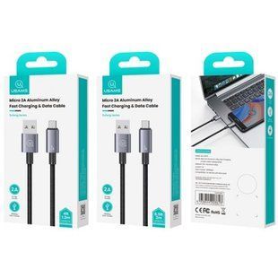 Кабель microUSB Usams US-SJ668, 3A, 1.2m., Tarnish