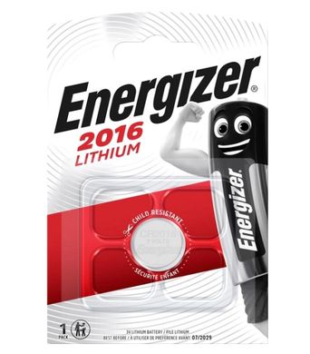 Батарейки літієві Energizer CR 2016, 3V, 5 BL
