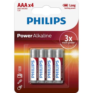 Батарейки Philips Power Alkaline LR03, AAA (4/48) BL