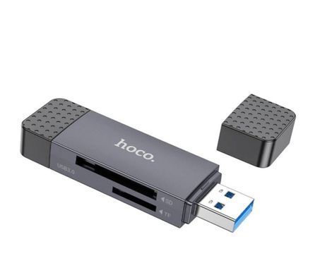 Кардрідер HOCO HB45 Spirit 2-в-1 USB/Type-C3.0 card reader Gray
