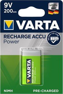 Акумулятор Varta Rech. Accu 6F22, 8.2V, крона, 200mAh, 1/10 Ni-MH (Ready 2 USE)