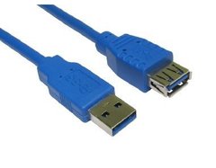 Кабель Atcom удлинитель USB 3.0 AM/AF, 0.8m. голубой (USB: папа - мама) (11202)