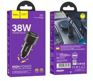 АЗП HOCO Z52 Spacious (1xUSB, 1xType-C, 3A, QC&PD 38W) purple