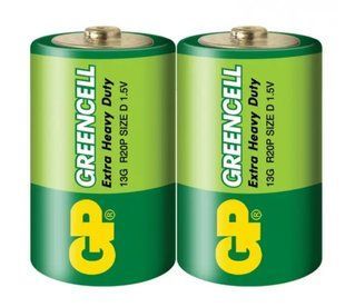 Батарейки GP 13G-S2 Greencell R20, D, трей2/ 20/200