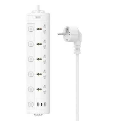 Мережевий фільтр-подовжувач XO WL19 (EU) long row 5AC jack+USB-A+1USB-C with independent switch whit