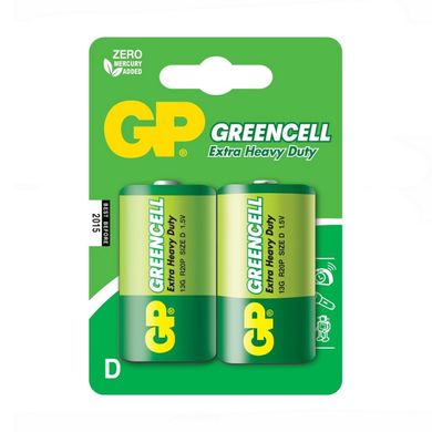 Батарейки GP 13G-S2 Greencell R20, D, трей 20/200