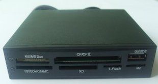 Кардридер внутренний All in 1 + USB 2.0, чорний (11953)